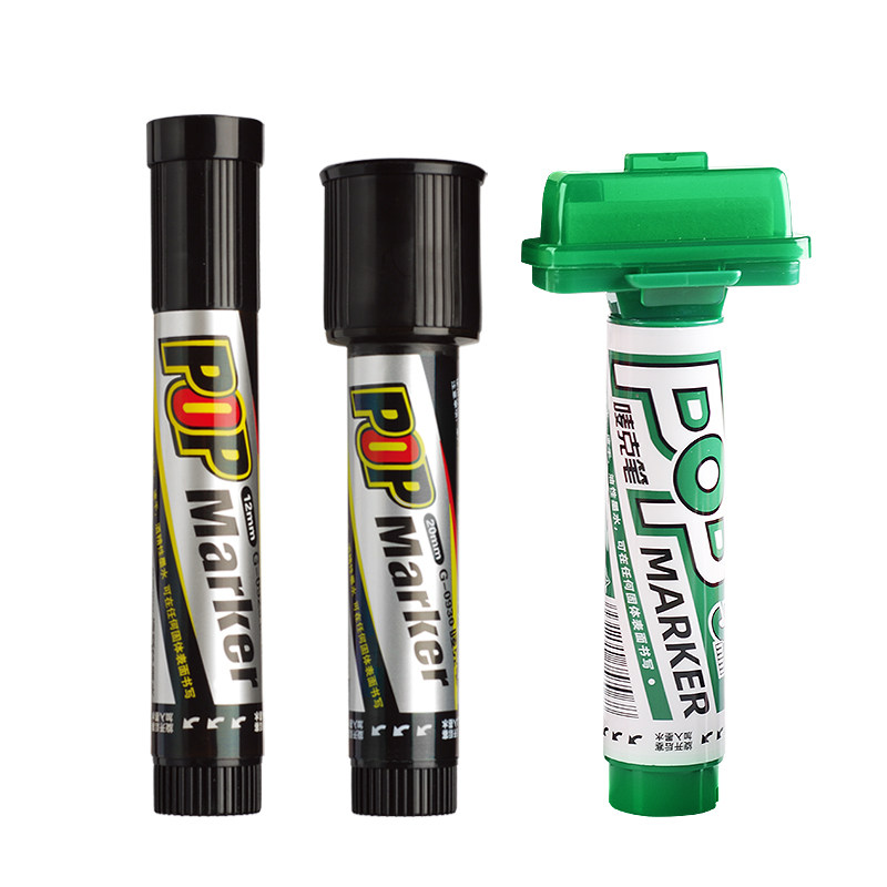 金万年POP笔麦克笔马克笔广告专用海报笔6mm12mm20mm30mm50mm宽头笔平头笔超市药店大号大头唛克笔墨水补充