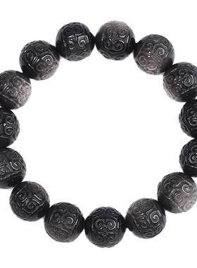 男银曜石招财准运手串