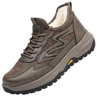 男士棉鞋加厚加绒保暖冬季2025新款户外运动防滑羊毛鞋雪地靴男款