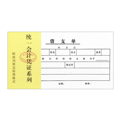 员工借支单欠条借款财会收据定做