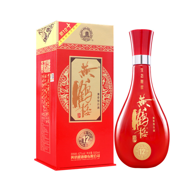 黄鹤楼酒12年生态原浆白酒500ml