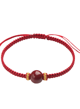 情侣款朱砂手绳优绳天然紫晶砂