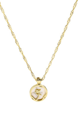 法式复古玫瑰花吊坠项链