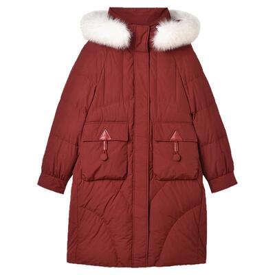 狐狸毛领防风保暖羽绒服