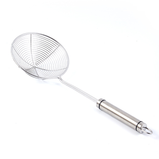 【自营】不锈钢大漏勺超细网家用厨房过滤勺密漏网筛笊篱捞面捞勺
