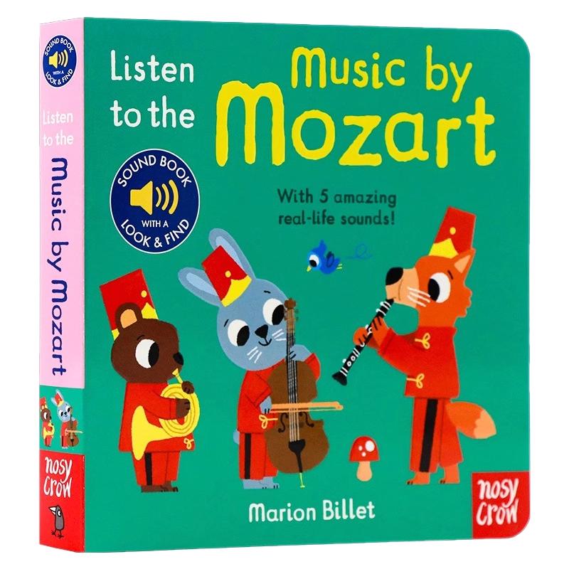聆听莫扎特 Listen to the Mozart 英文原版触摸发声书系列 幼儿童乐感启蒙早教音乐纸板书宝宝触摸会发声 Nosy Crow 纸板互动书