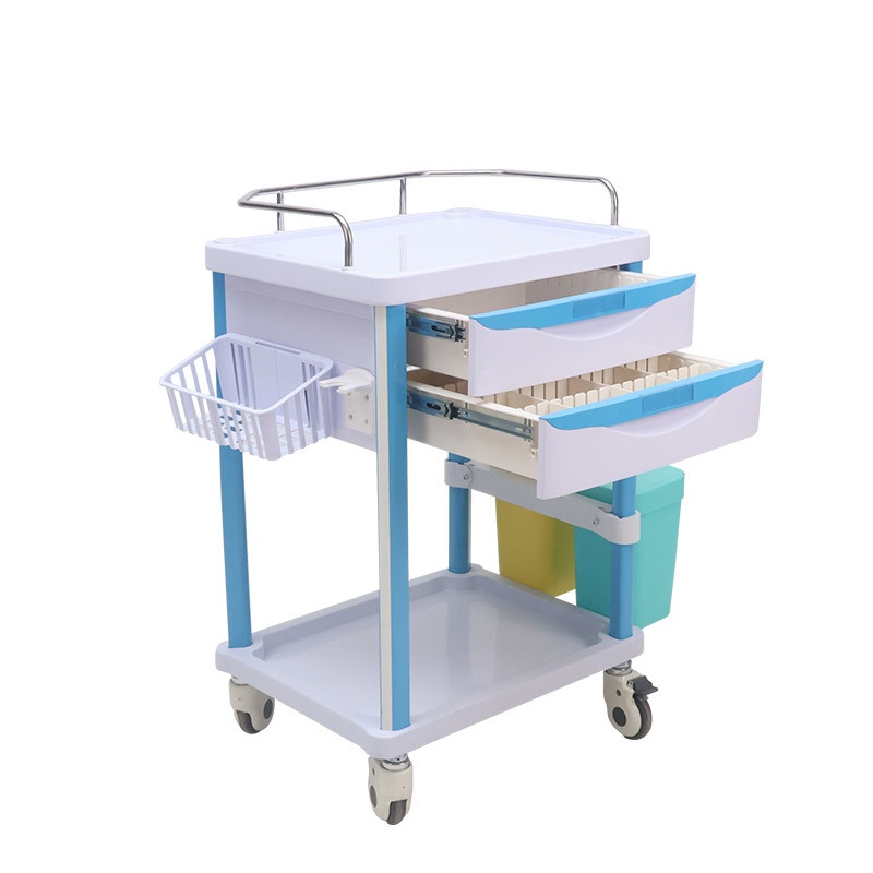 ABS抢救急救车多功能款式带静音轮抽屉急救手推车