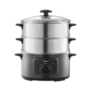 美的电蒸锅多功能家用电蒸笼蒸包子不锈钢三层大容量断电蒸菜神器