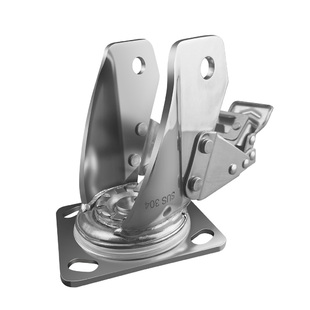 304不锈钢万向轮支架瓦兴支架3寸4寸脚轮架子5寸万向轮防水带刹车