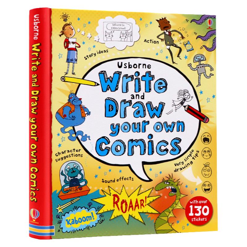 Usborne出品 英文原版绘本创作属于自己的漫画Write and Draw your own Comics 6-8岁儿童趣味艺术启蒙图画书 早教互动游戏书