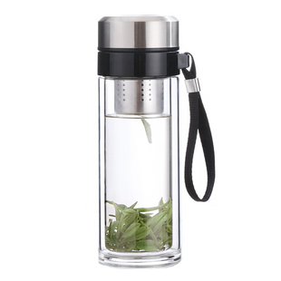 便携双层玻璃杯耐热泡茶杯子男女士水杯带盖加厚有过滤网杯子车载