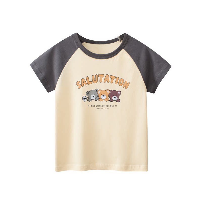 外贸儿童夏季卡通纯棉短袖T恤男