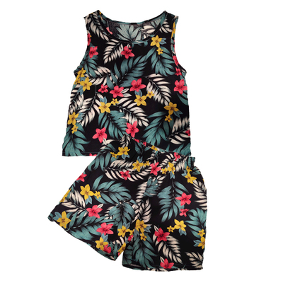 儿童夏季棉绸家居服背心女宝宝