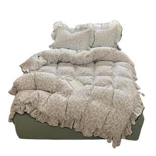 公主风床上用品四件套床单被套1米5床笠非纯棉全棉2025新款三件套