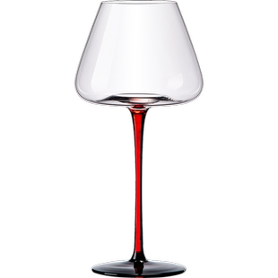 水晶红酒杯高档轻奢大号红杆葡萄酒杯套装家用波尔多大肚高脚杯子