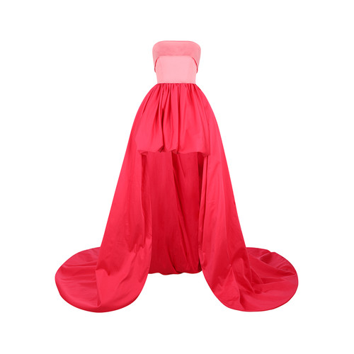 度假系列|玫粉色芭比 迷你连衣裙带拖尾Maison Amory