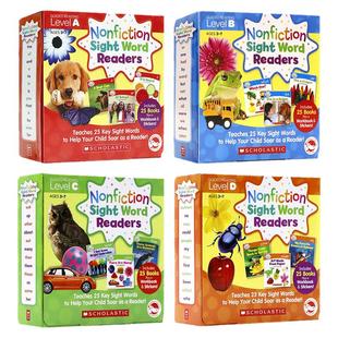 Scholastic点读版学乐小分级高频词ABCD四套英文原版 Nonfiction Sight Word Readers ABCD 25册全套礼盒装英语自然拼读初级阶段