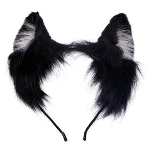 猫耳发箍女cos仿真立体兽耳KC可爱毛绒耳朵洗脸头箍lolita发饰黑