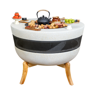 黑梵庭院烤火炉围炉户外炭烤烧烤桌套装家用电烤炉氧化镁取暖火盆