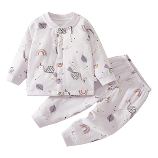 贝肽斯儿童秋衣秋裤套装夹棉冬季男女宝宝保暖内衣新生婴儿衣服S