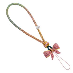琼睿手工编织龙鳞纹手机挂绳手机链挂链编织蝴蝶结精致手腕绳手机链吊坠手机壳挂绳cdd相机挂件绳女士编织绳