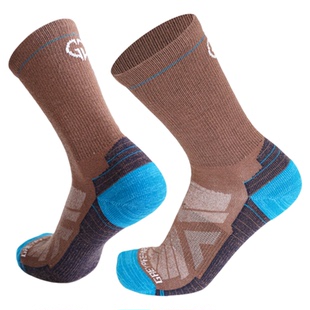 灰壳户外美利奴羊毛滑雪袜子男女美丽诺徒步越野防臭长筒袜防水泡