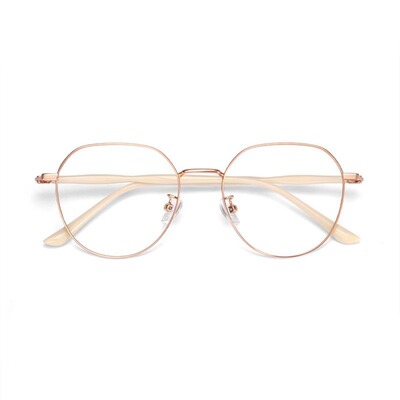 0955新款金属潮金丝多边形丹阳眼镜框架超轻板材近视眼镜女眼镜框