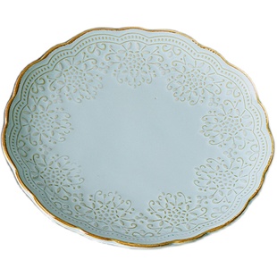 玉泉餐具套装碗盘家用欧式碗碟轻奢陶瓷中式复古饭碗日式陶瓷盘子