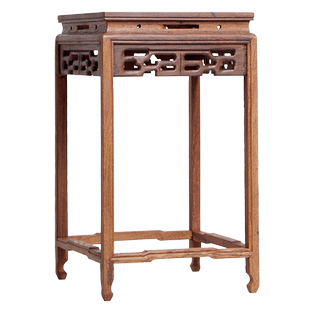 红木小花架实木底座鸡翅木中式小花几办公室桌面盆景架多肉架木托