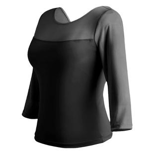 舞蹈服上衣女成人形体练功服网纱七分袖古典舞中国舞白色跳舞衣服