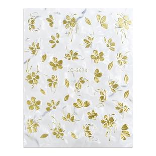 新工艺烫金繁花美甲贴纸网红爆款复古五瓣花装饰背胶小图案指甲贴