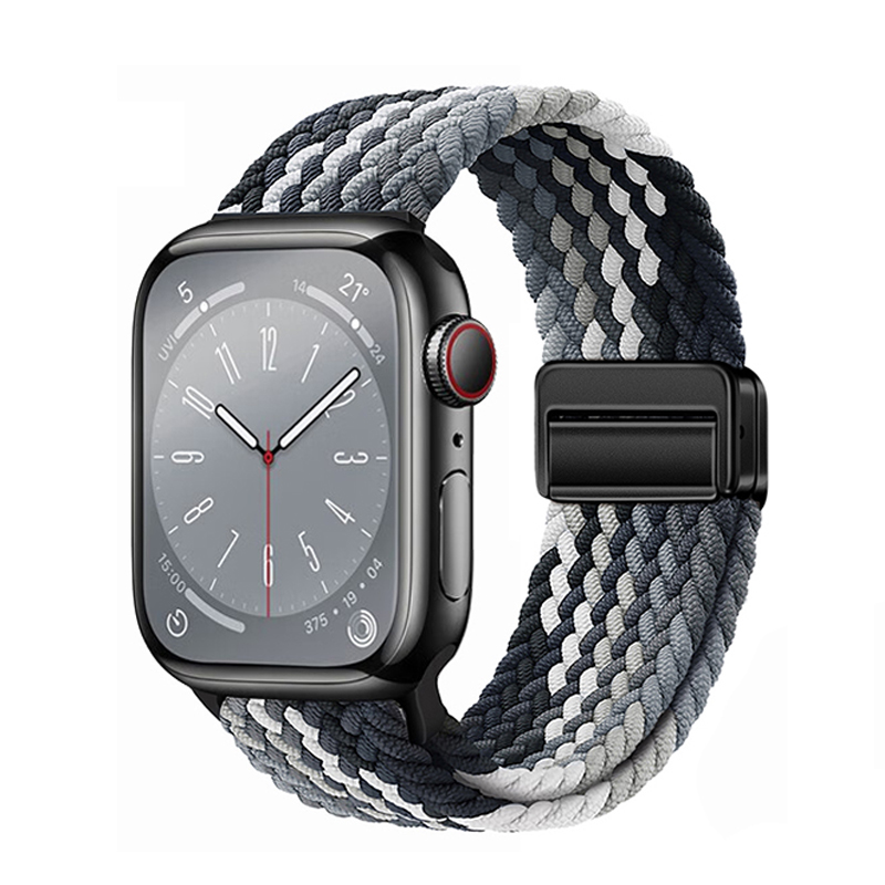 适用iwatch8表带S9苹果手表applewatch9夏天新款S8尼龙S7编织7磁吸S6透气SE男高级ultra女生运动iphonewatch