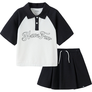 【商场同款】巴拉巴拉女童短袖裙子套装中大童polo衫夏季儿童运动