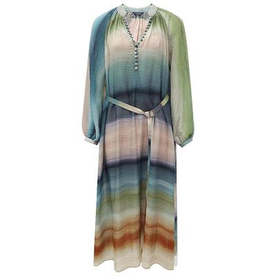 COCOBELLA手绘彩虹条纹连衣裙