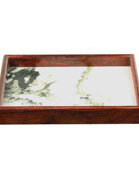 大红酸枝云石明式送礼收藏托盘