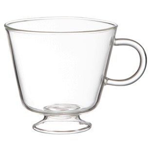 霜山高硼硅玻璃杯带把品茗杯家用带底座花茶杯泡茶茶具水杯咖啡杯
