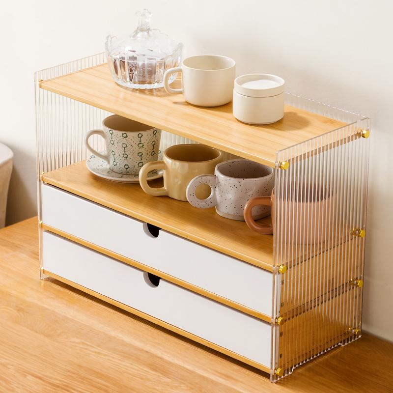 亚克力杯架置物架子水吧台面水杯茶杯架咖啡杯桌面收纳展示柜防尘