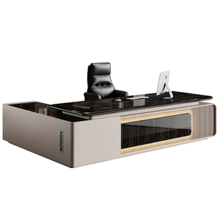 老板桌椅组合办公桌总裁桌简约现代董事长经理轻奢高级感商务桌