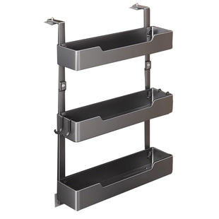 冰箱置物架侧面免打孔收纳神器厨房挂钩悬挂式架子壁挂式分层挂架