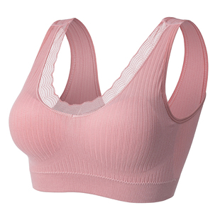 妈妈文胸中老年运动纯棉内衣女美背夏季薄款50岁无钢圈背心式胸罩