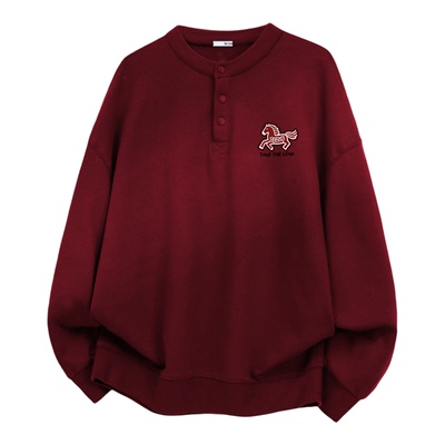 itizzue红色马年卫衣男女同款