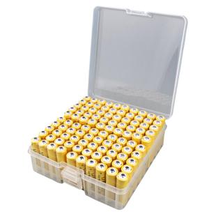 100节5号7号电池收纳盒五号七号电池盒带开关电池仓保护整理盒子