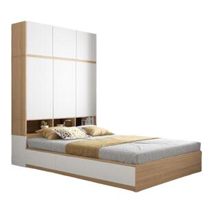 实木多层板榻榻米床衣柜一体小户型储物床衣帽间带书桌台儿童床