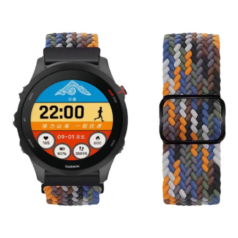 适用佳明Forerunner255/265尼龙745编织965手表带Garmin Venu3/2S腕表Vivoactive4智能Fenix8/Fenix7运动腕带