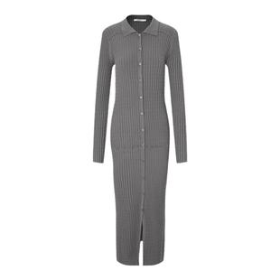 MOUSSY 秋季新品简约风淑女H型长款针织连衣裙010HA673-7891