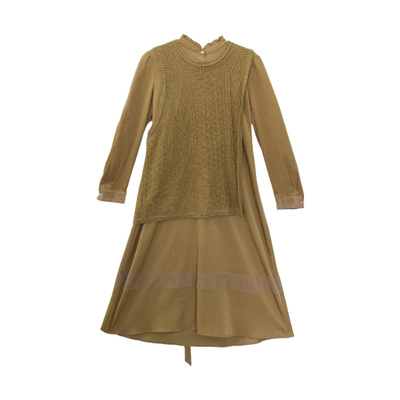 it'real瑞尔25年冬季新款气质两件套系带复古连衣裙女