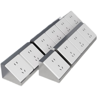 86型不锈钢明装金属实验室岛式三角插座盒桌面明装插座底盒接线盒