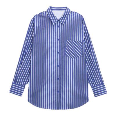 GOLDENBARRY｜金和百瑞2025年春212620经典条纹蓝色衬衫女