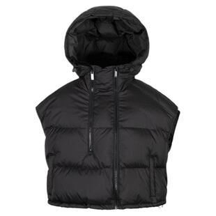 双拉链连帽羽绒马甲女短款2025新款秋冬季保暖白鸭绒坎肩马夹外套