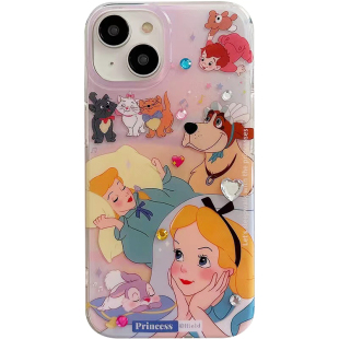 轻派ins贴钻卡通公主适用苹果17promax手机壳16可爱网红iphone15pro新款14女13日韩风12双层全包11防摔硬壳